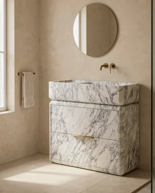 marble-bathroom-vanity-sink-1 Marble Bathroom Vanity Sink — Marble natural stone Bathroom Cabinet (hero view), Gladystone handcrafted