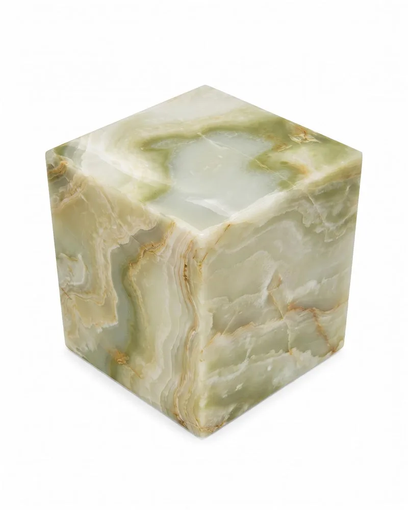 Marble Green Onyx Plinth Coffee Table — Green Onyx natural stone Coffee Table (product view), Gladystone handcrafted