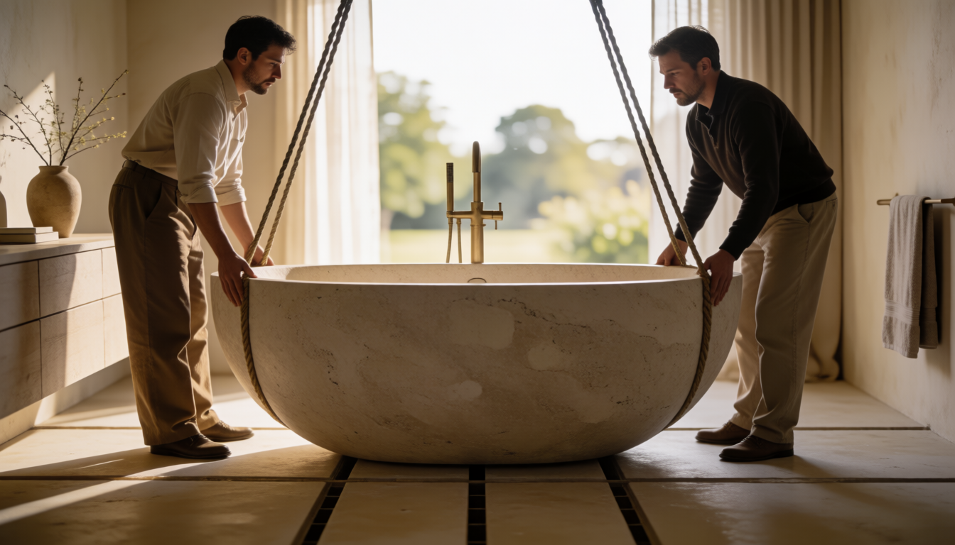 Gladystone stone bathtub