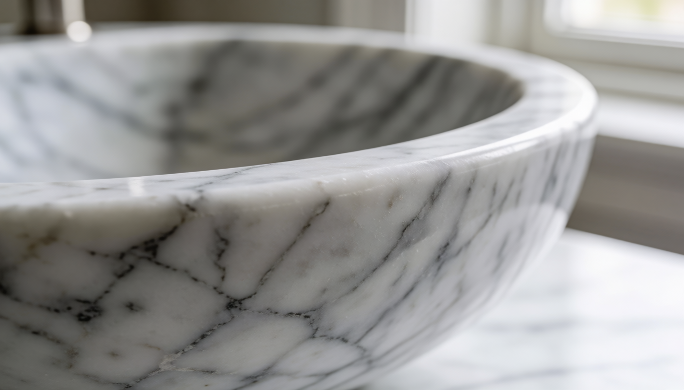 White Marble Vessel Sink: Why Carrara and Calacatta Lead Sales - natural stone decor scene 3