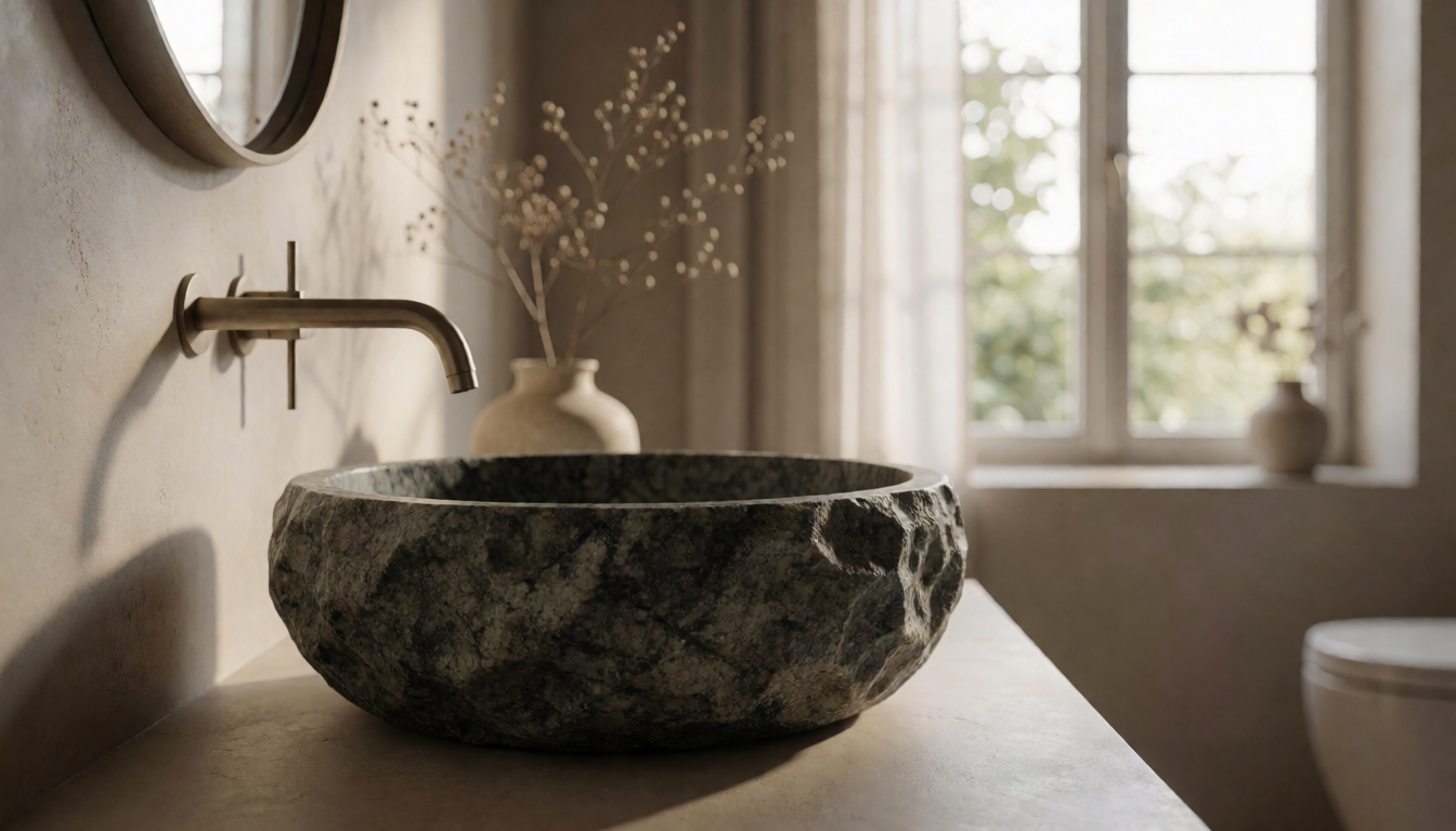 Natural Stone Vessel Sink: Why Solid Stone Beats Resin Composite - natural stone decor scene 1