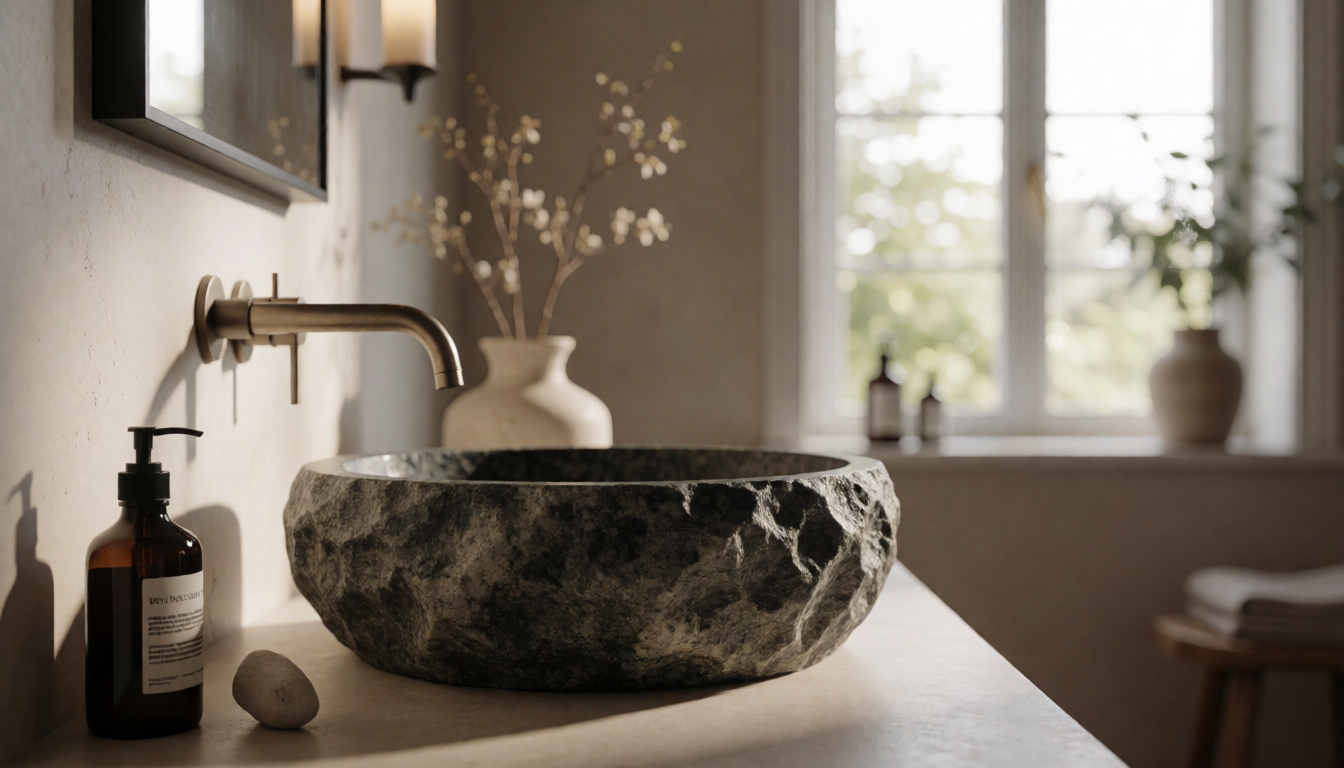 Natural Stone Vessel Sink: Why Solid Stone Beats Resin Composite - natural stone decor scene 2