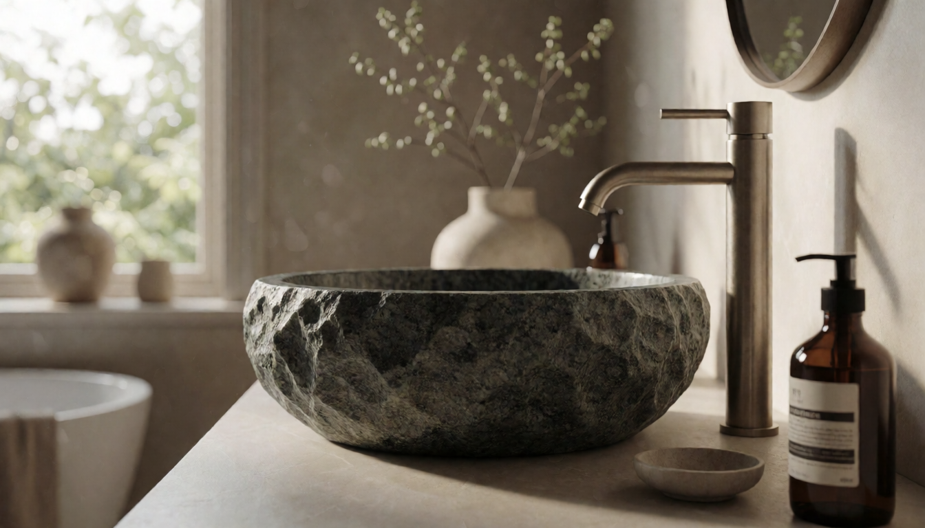 Natural Stone Vessel Sink: Why Solid Stone Beats Resin Composite - natural stone decor scene 3