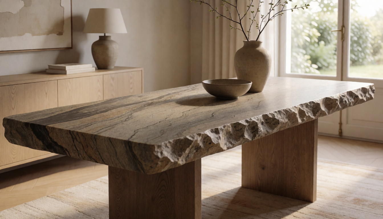 Natural Stone Dining Table: Why Solid Stone Beats Wood - natural stone decor scene 1