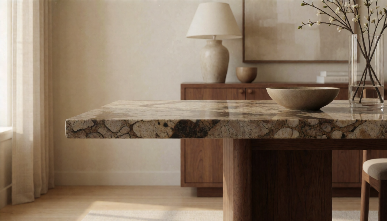 Natural Stone Dining Table: Why Solid Stone Beats Wood - natural stone decor scene 3