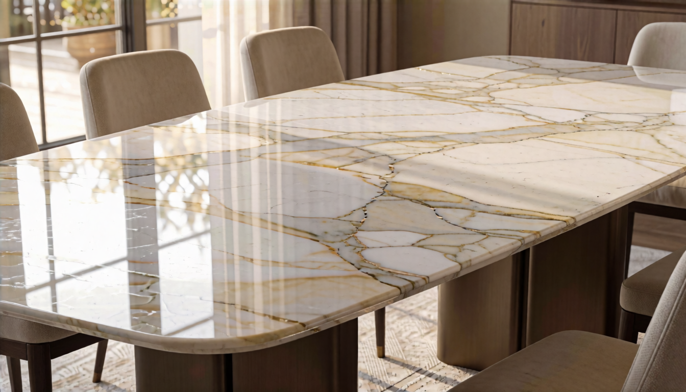 Marble Dining Table Sizes: Seating 4, 6, 8 and Custom - natural stone decor scene 2