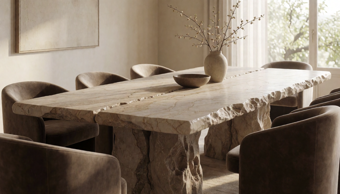 Marble Dining Table Sizes: Seating 4, 6, 8 and Custom - natural stone decor scene 3