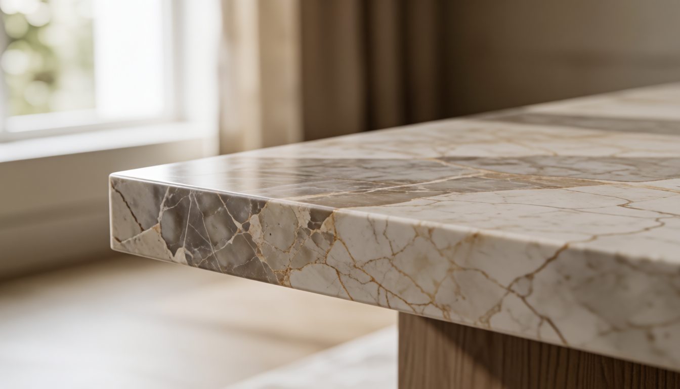 Square Marble Side Table for Crisp Modern Lines - natural stone decor scene 2